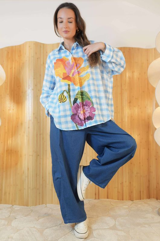 Zeta Otto Lily on Gingham Shirt /50 *pre order due approx 5 days